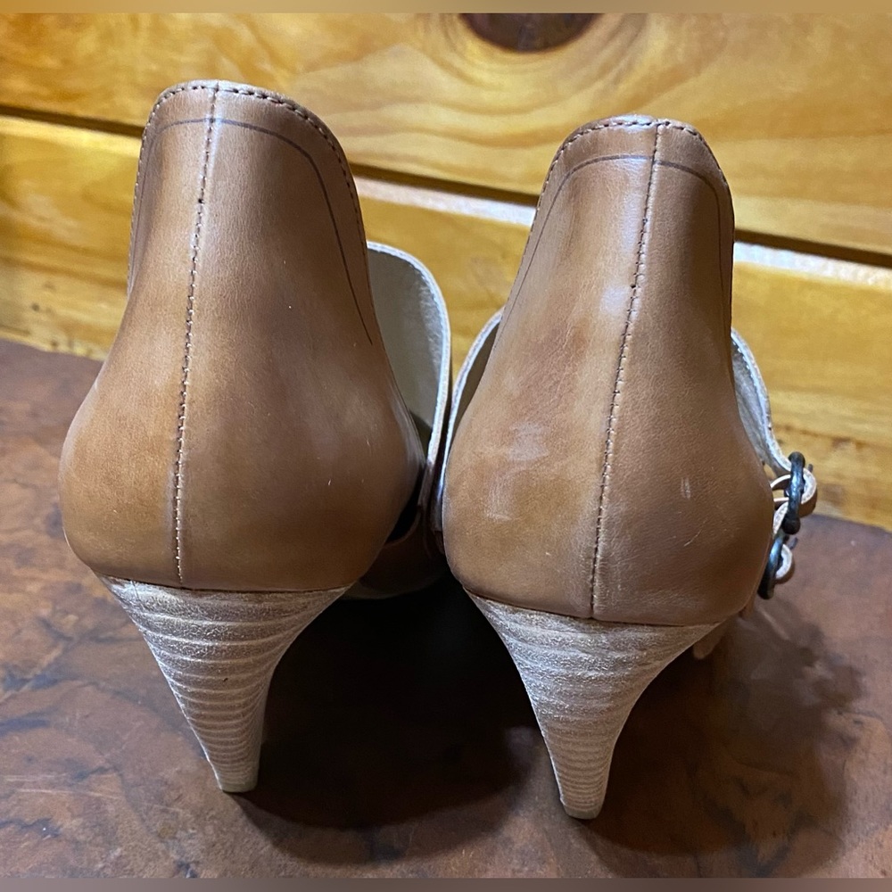 NIB MAX STUDIO/LEON BEAU LEATHER PUMP IN TOBACCO SIZE 9.5 - Picture 5 of 10
